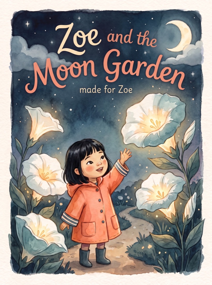 Storybook cover made for Zoe